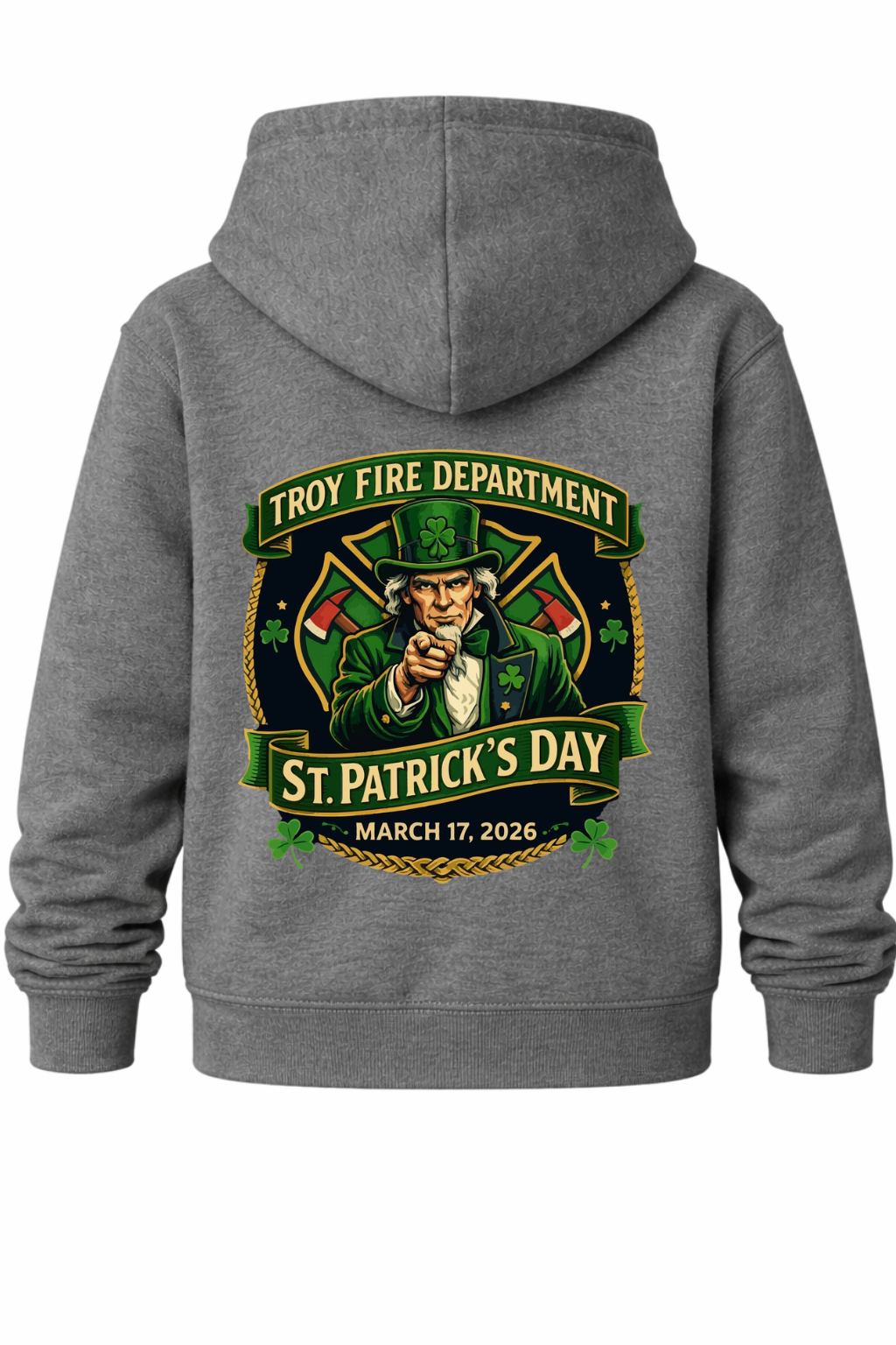 ADULT Troy Fire Department St. Patricks Day Hoodie