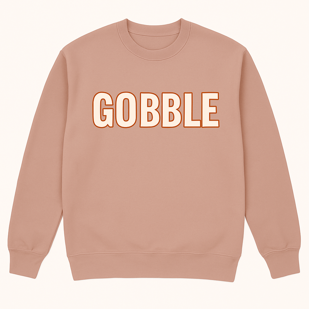 GILDAN STYLE IVORY GOBBLE and BURNT ORANGE OUTLINE