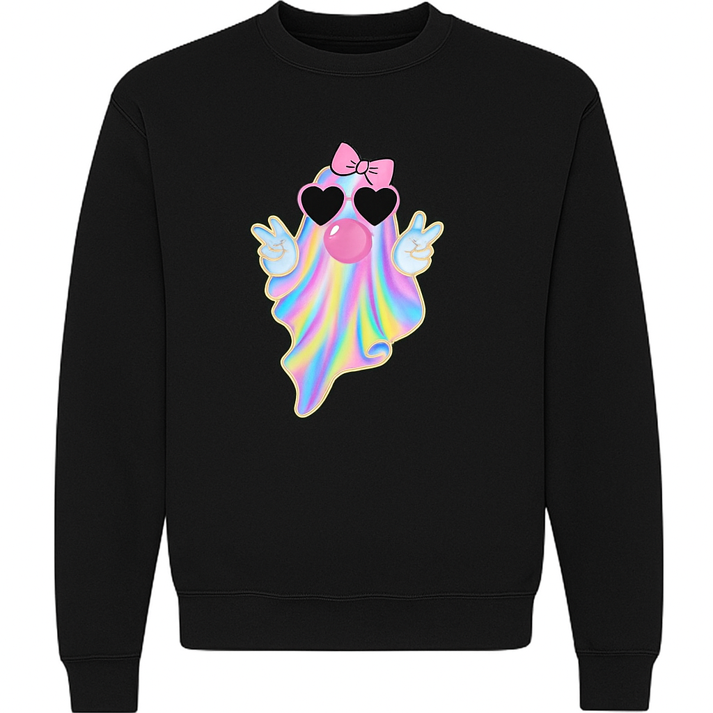 ADULT BELLA CANVAS Crewneck Style Bubble Gum Ghost
