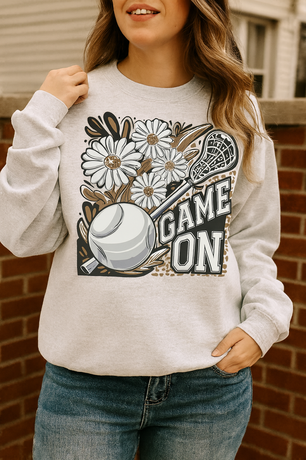 Gildan Game on - Lacrosse Crewneck Sweatshirt
