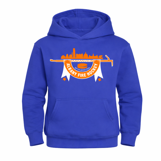 YOUTH Port and Company Albany Fire Department Hockey Hoodie