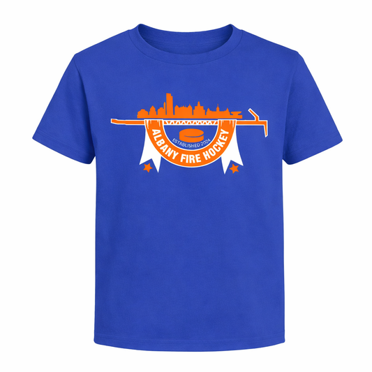 ADULT Port and Company Albany Fire Department Hockey Unisex Core Cotton T Shirt