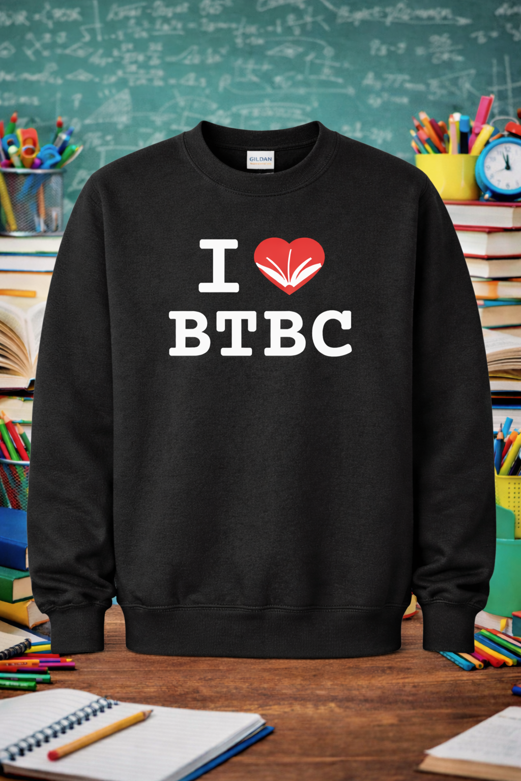 YOUTH Gildan Heavy Blend 50/50 Fleece Bell Top Book Club Crewneck Sweatshirt