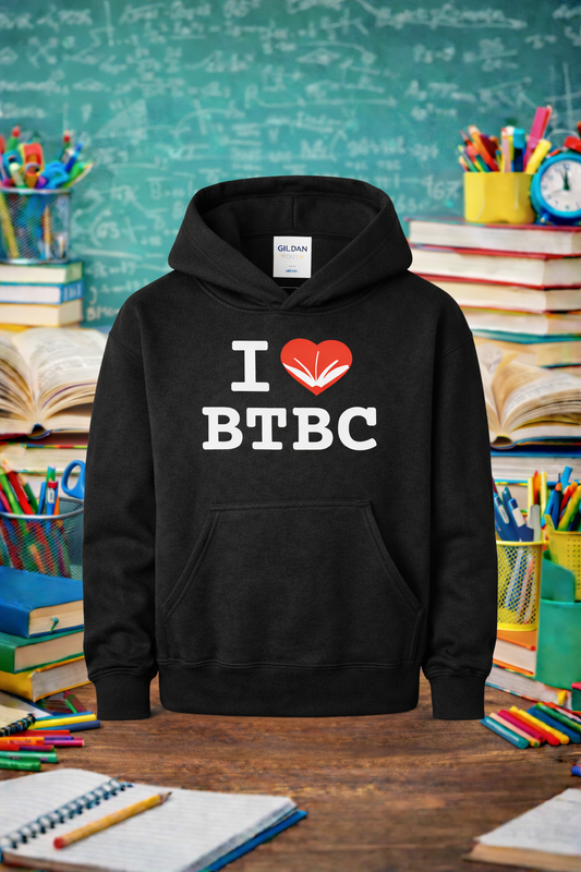 YOUTH Gildan Heavy Blend 5/50 Fleece Bell Top Book Club Hoodie