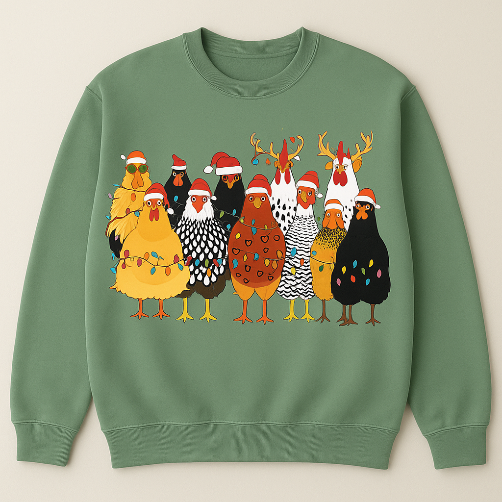 ADULT HOLIDAY HENS CREWNECK SWEATSHIRT