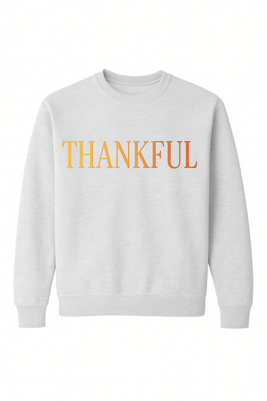 ADULT GILDAN STYLE MULTICOLOR THANKFUL CREWNECK SWEATSHIRT