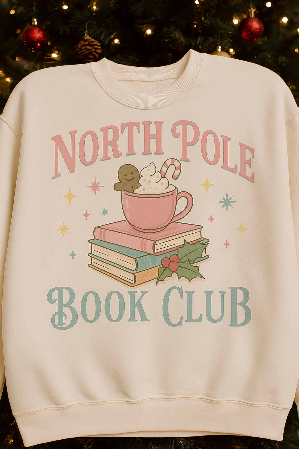 ADULT GILDAN STYLE "NORTH POLE BOOK CLUB" CREWNECK SWEATSHIRT