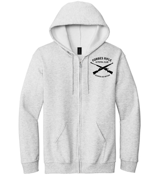 Adult Forbes Rifle and Pistol Club Zip Up Hoodie Sweatshirt (left chest wall design)