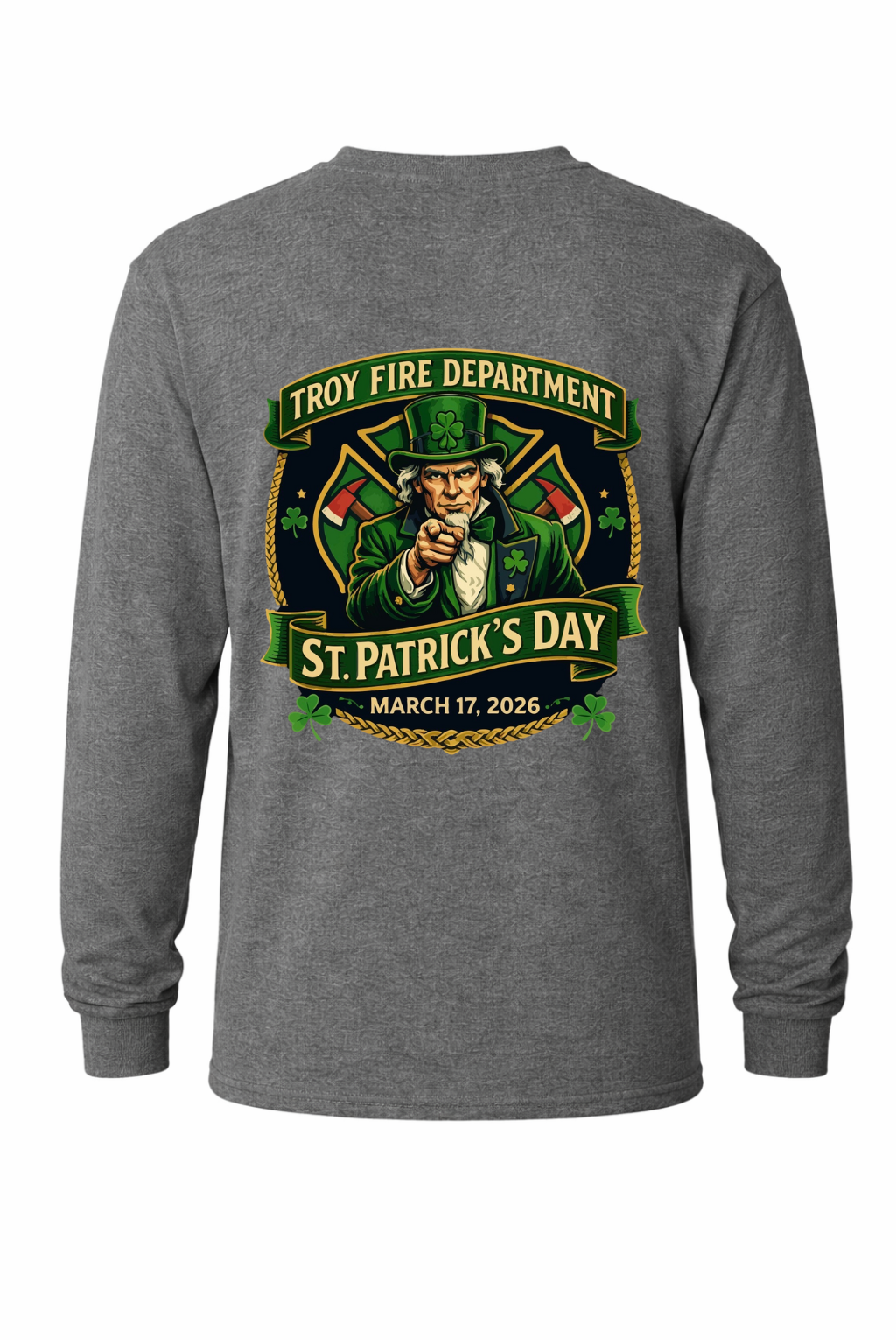ADULT Troy Fire Department St. Patricks Day Long Sleeve Shirt