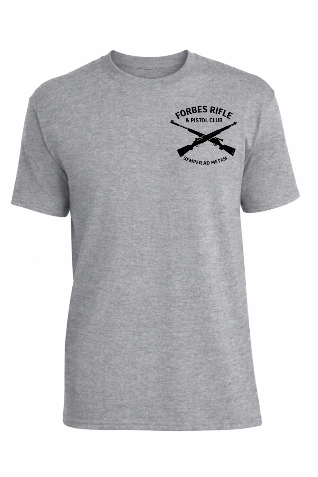 Adult Forbes Rifle and Pistol Club T shirt (left chest wall design)