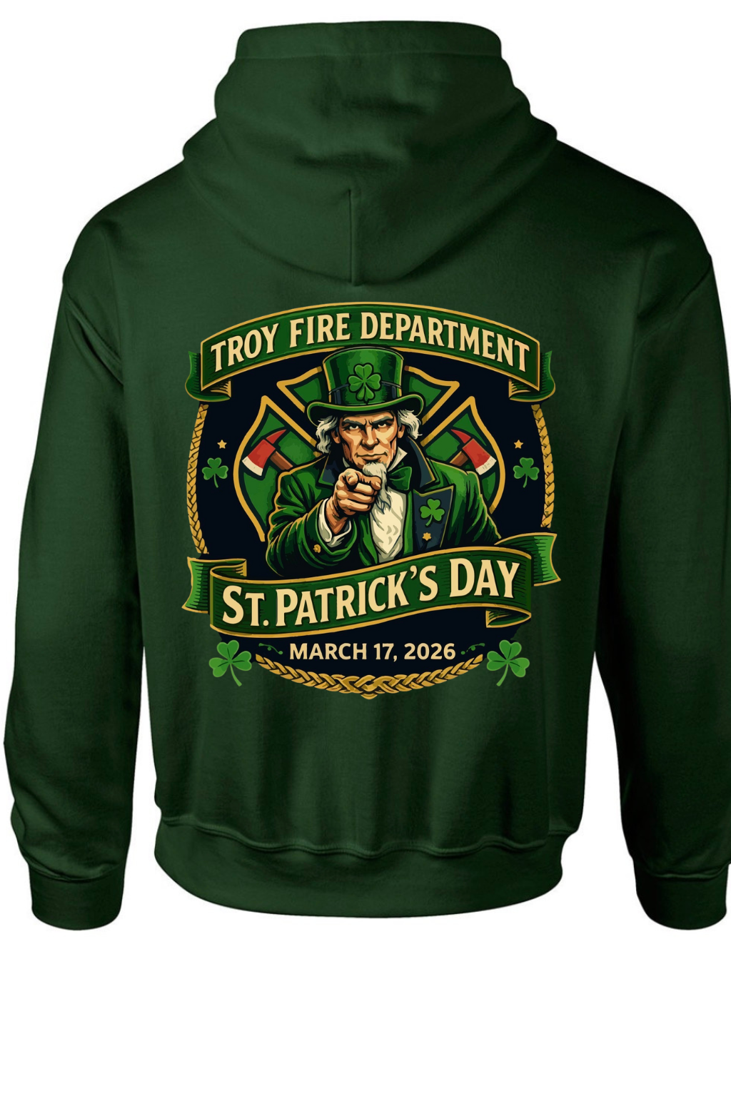 ADULT Troy Fire Department St. Patricks Day Hoodie