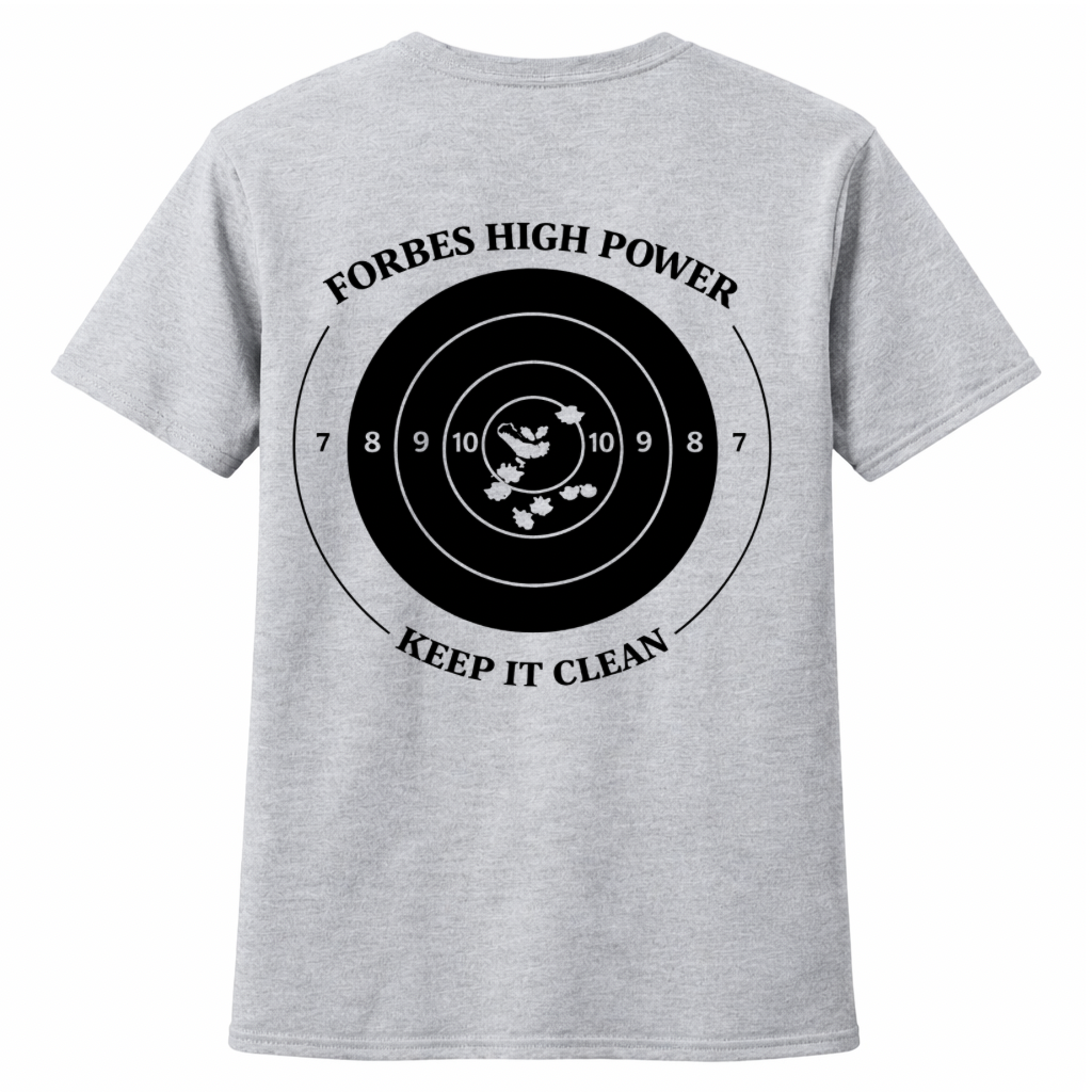 Adult Forbes Rifle and Pistol Club T shirt (large front design)