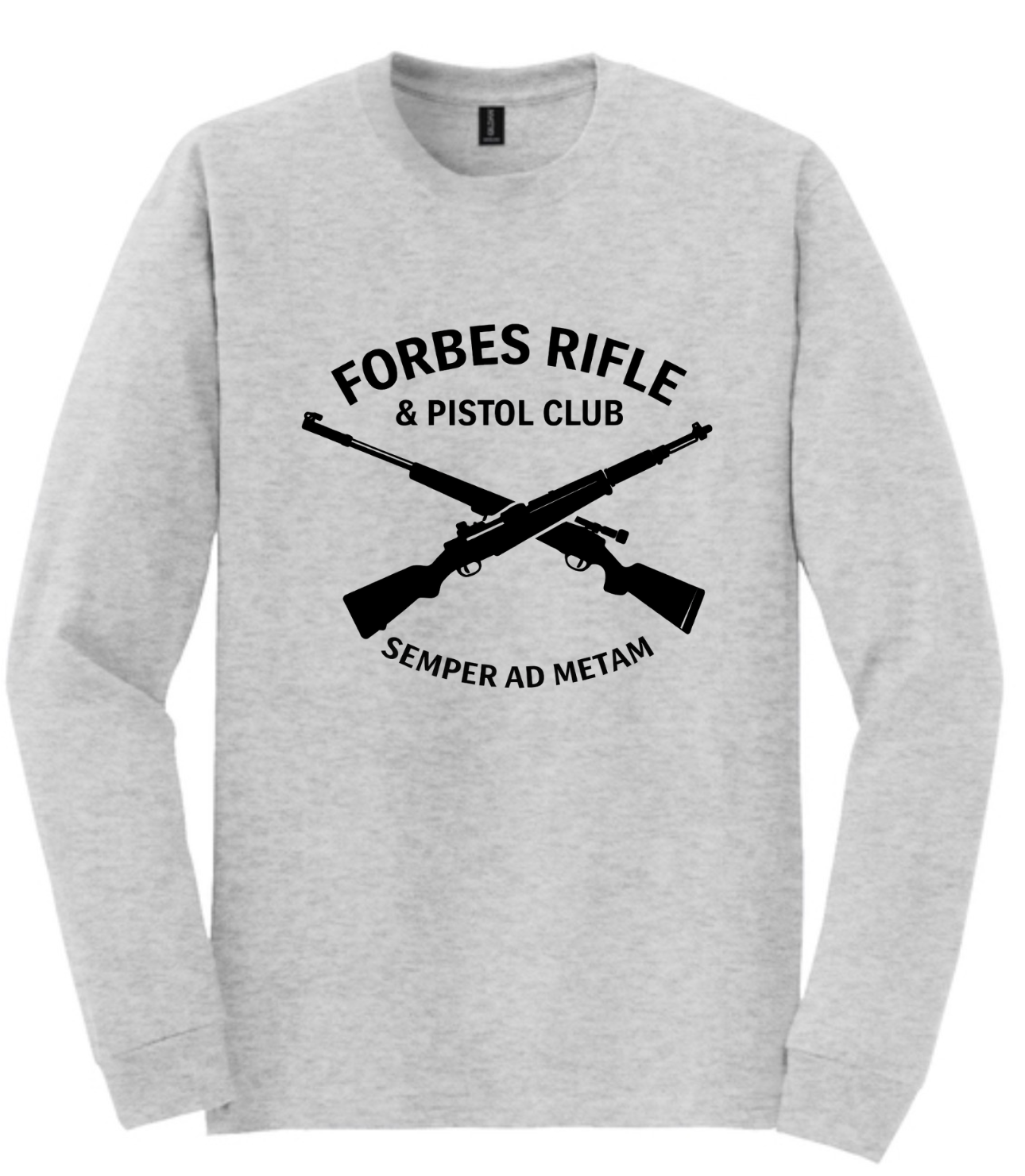 Adult Forbes Rifle and Pistol Club Long Sleeve Shirt (large front design)