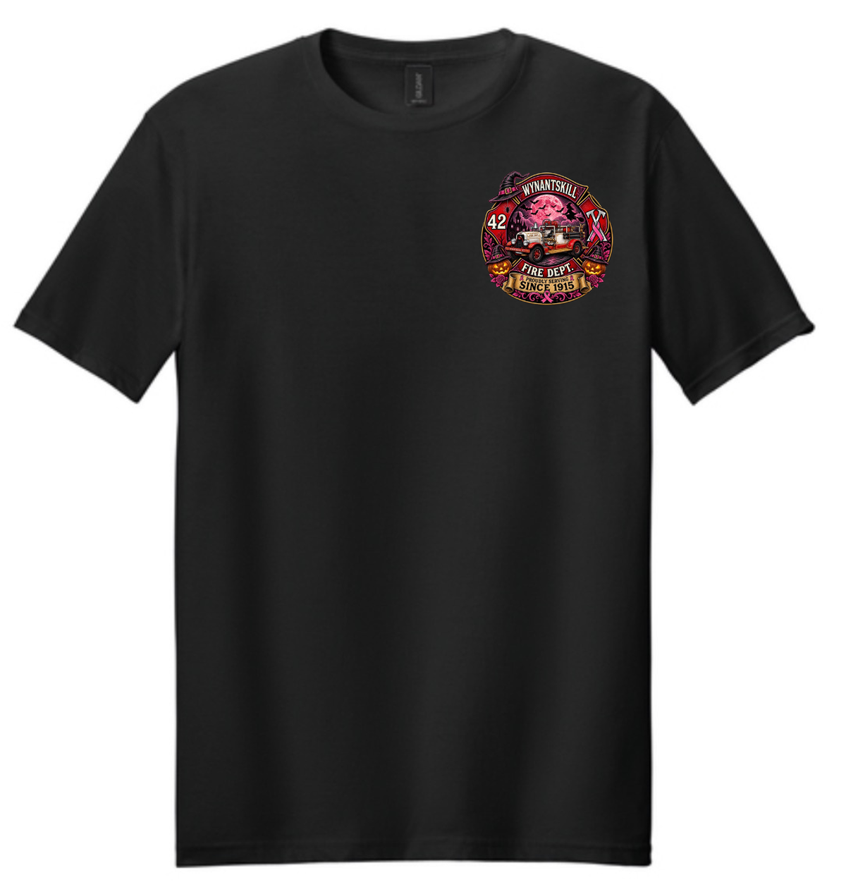 YOUTH Wynantskill Fire Department Breast Cancer Awareness T Shirt (helmet option)