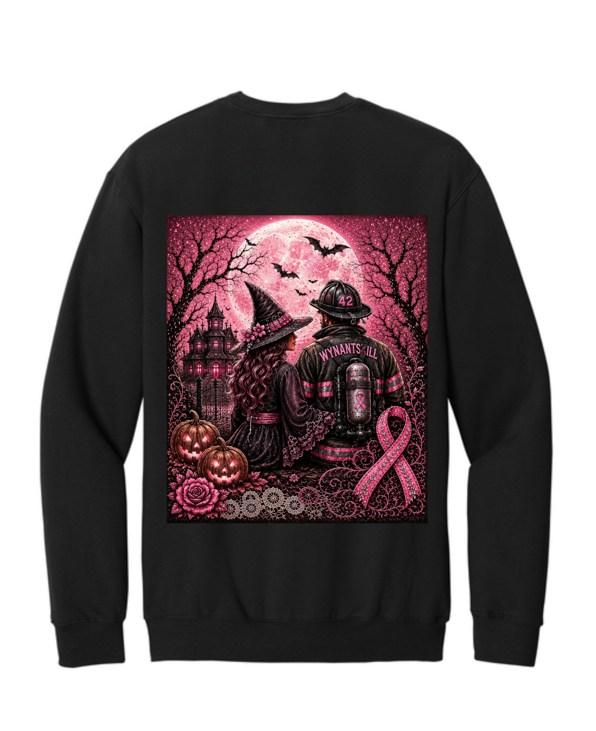ADULT Wynantskill Fire Department Breast Cancer Awareness Long Sleeve Shirt (firefighter option)