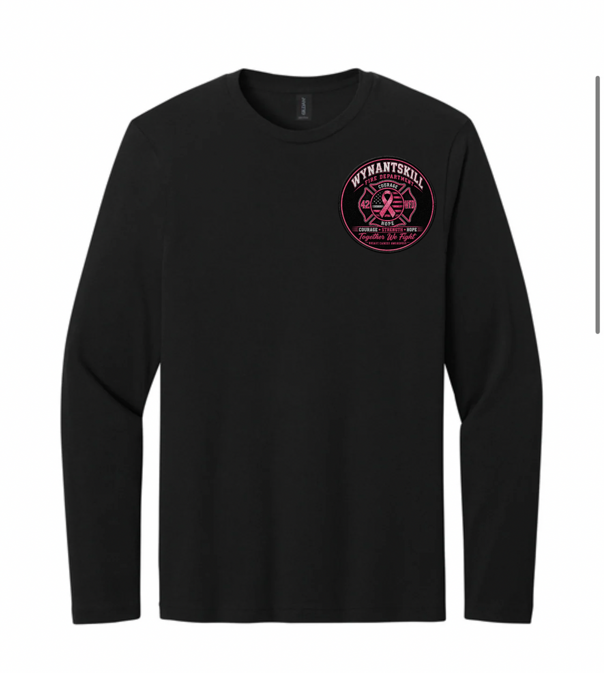 ADULT Wynantskill Fire Department Breast Cancer Awareness Crewneck Sweatshirt (firetruck back)