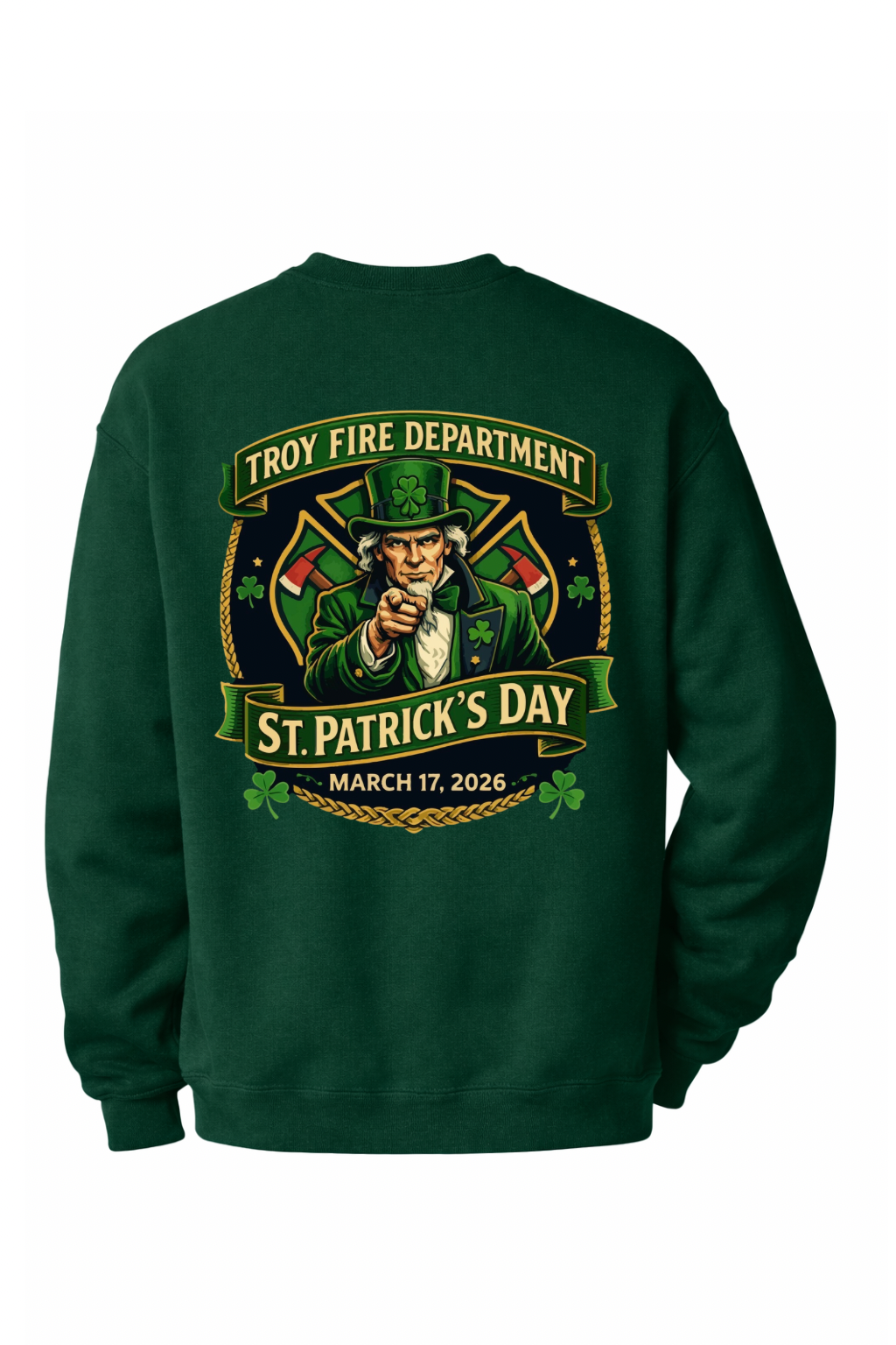 ADULT Troy Fire St. Patricks Day Crewneck Sweatshirt