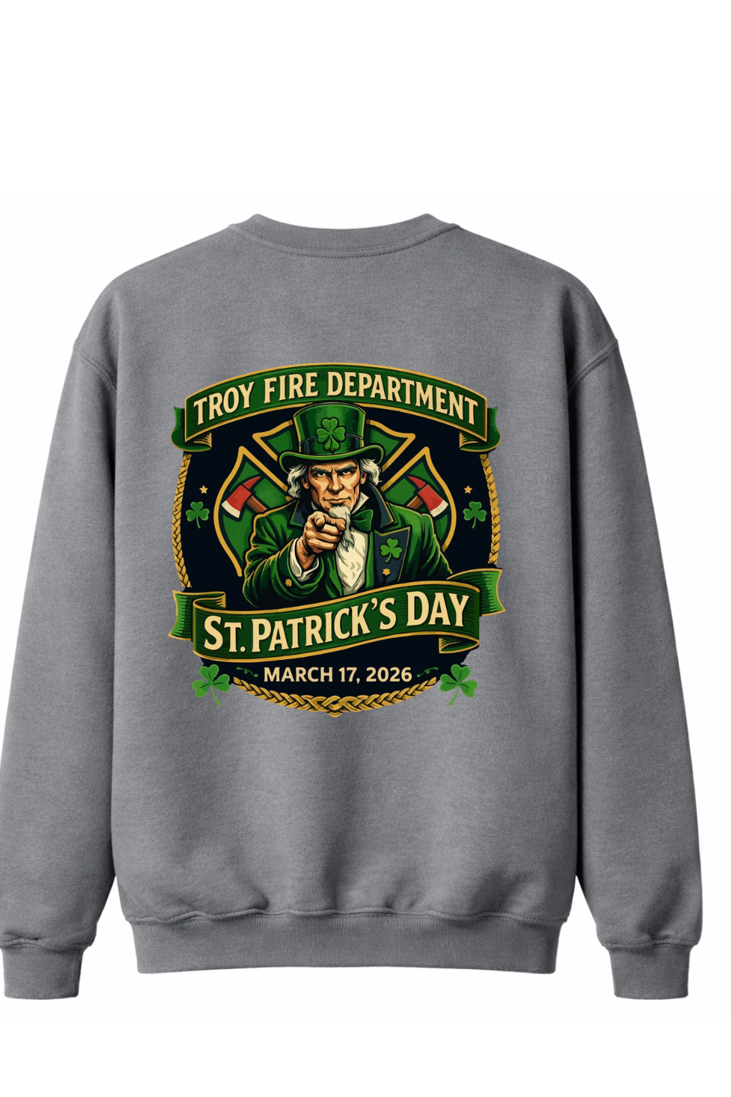 ADULT Troy Fire St. Patricks Day Crewneck Sweatshirt
