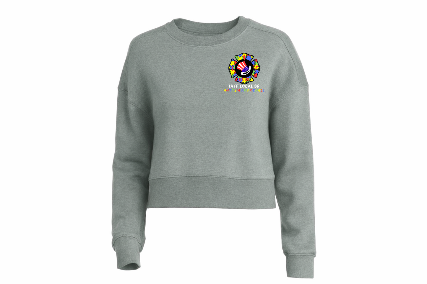 ADULT Women's Awareness and Acceptance Cropped Crewneck Sweatshirt