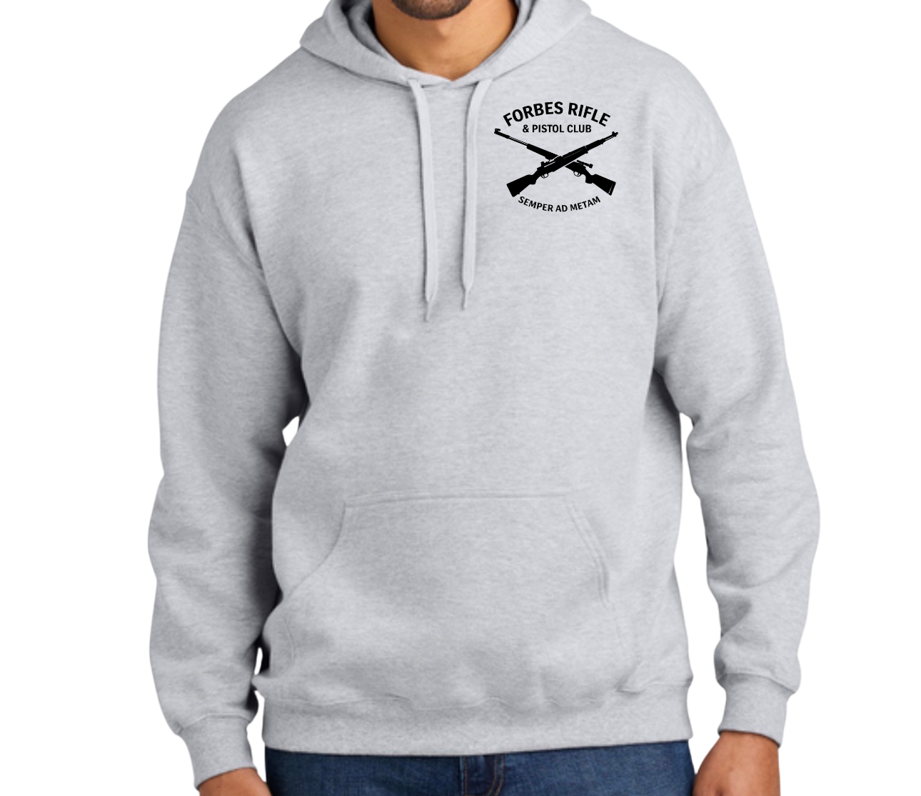 Adult Forbes Rifle and Pistol Club Hoodie Sweatshirt (left chest wall design)
