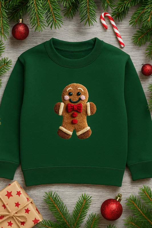 YOUTH FAUX GINGERBREAD CREWNECK SWEATSHIRT