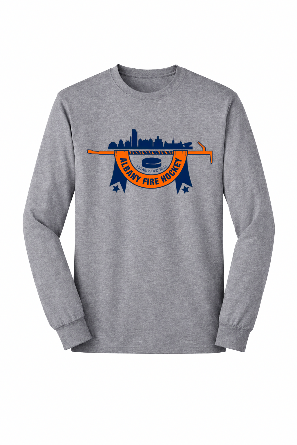 ADULT Port and Company Albany Fire Department Hockey Long Sleeve Fan Favorite