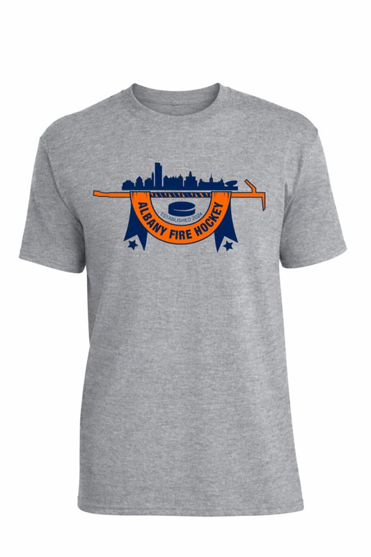 ADULT Port and Company Albany Fire Department Hockey Core Cotton Unisex T shirt