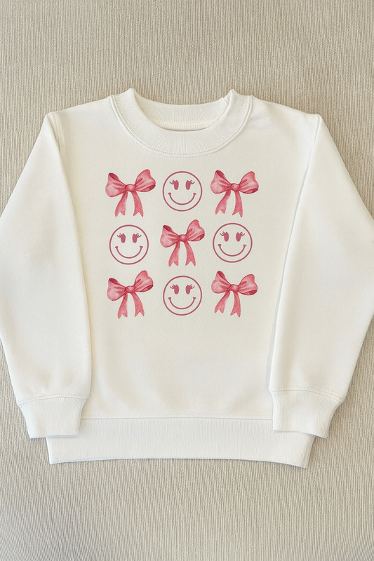 YOUTH GILDAN Pink Bows and Smiley Faces
