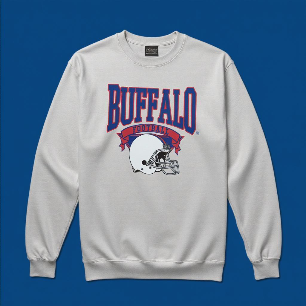 ADULT Bella Canvas Buffalo Football Crewneck Sweatshirt