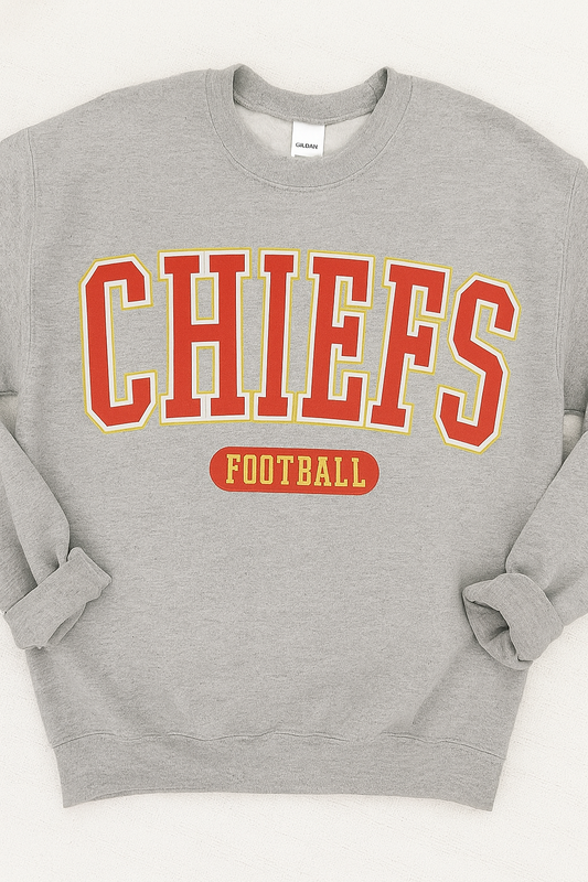 Bella Canvas Chiefs Football Crewneck Sweatshirt
