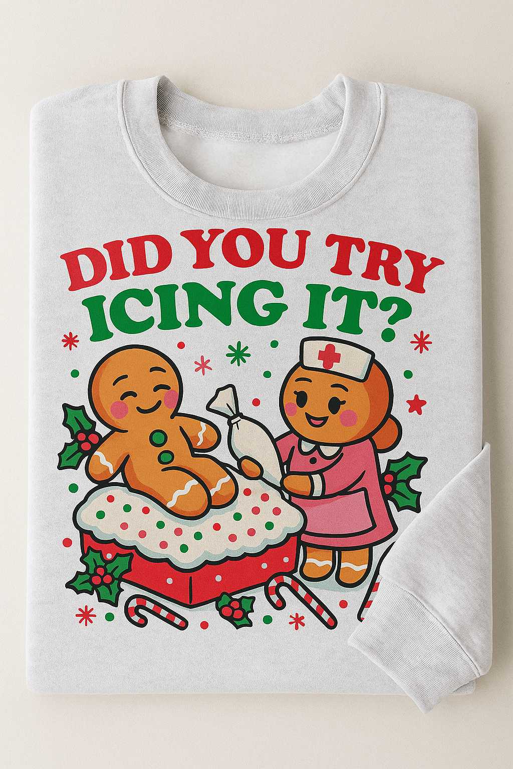 ADULT "DID YOU TRY ICING IT" CREWNECK SWEATSHIRT