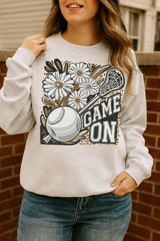Bella Canvas Game on - Lacrosse Crewneck Sweatshirt
