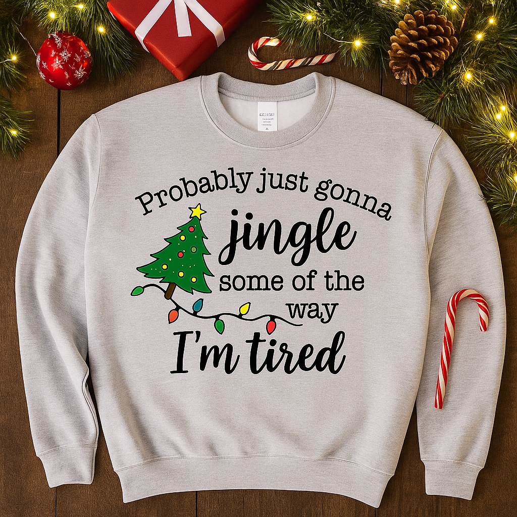 ADULT "I'M TIRED JINGLE" CREWNECK SWEATSHIRT