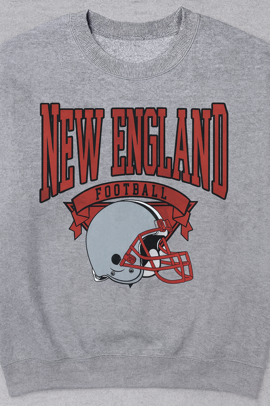 Bella Canvas New England Football Crewneck Sweatshirt