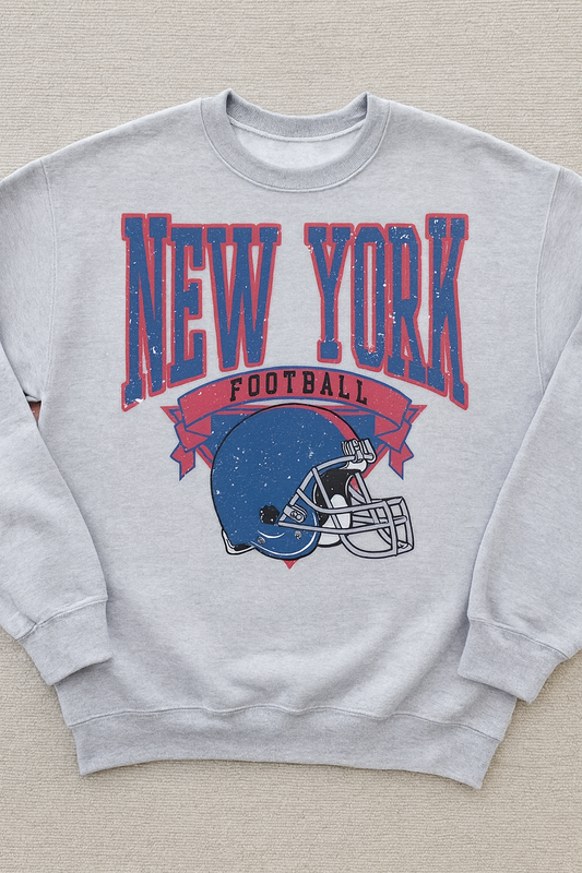 Bella Canvas New York  Football Crewneck Sweatshirt