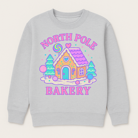 ADULT NORTH POLE BAKERY IN PASTEL COLORS CREWNECK SWEATSHIRT