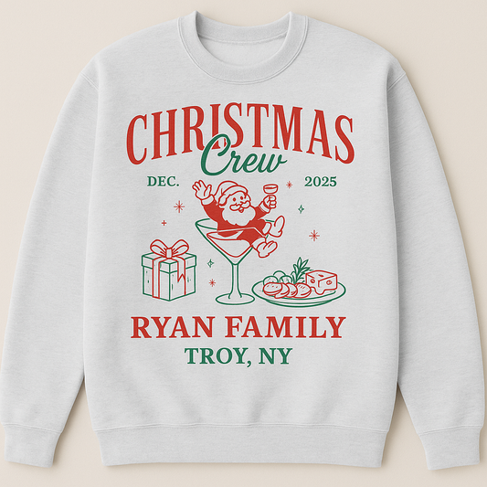 ADULT PERSONALIZED CHRISTMAS CREW CREWNECK SWEATSHIRT
