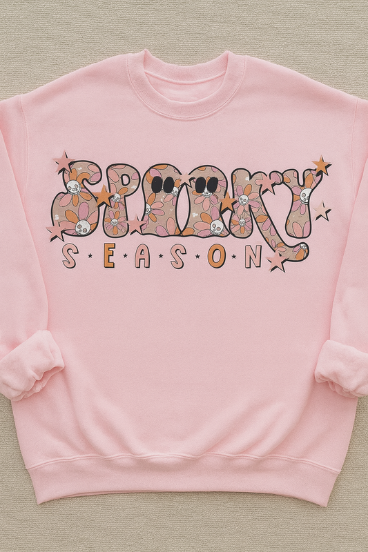 ADULT Bella Canvas Pink Spooky Season Crewneck Sweatshirt