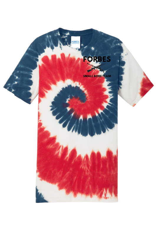 Adult Forbes Gun Club Tie-Dye Crewneck T Shirt (left chest wall design)