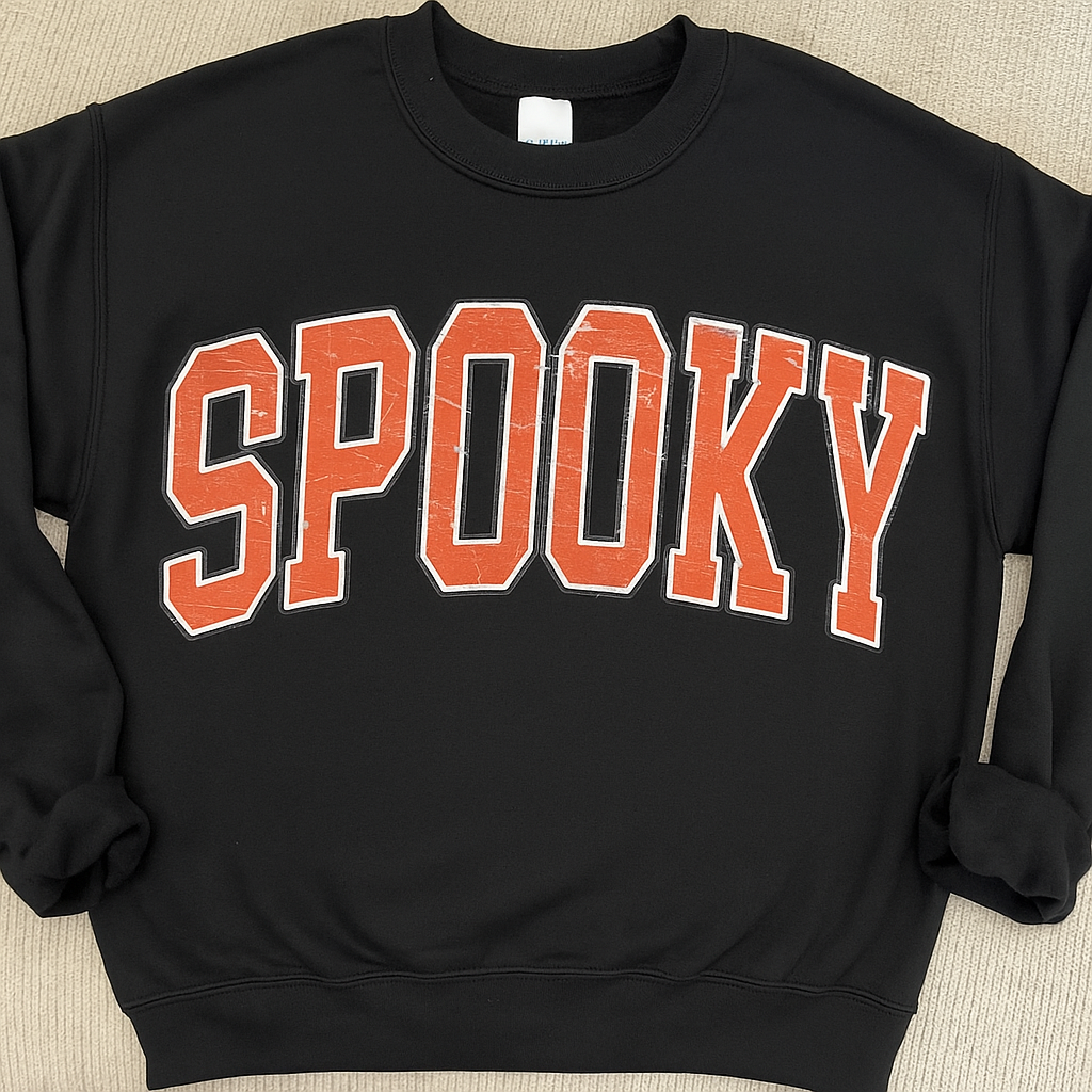 ADULT Bella Canvas Orange Spooky Crewneck Sweatshirt