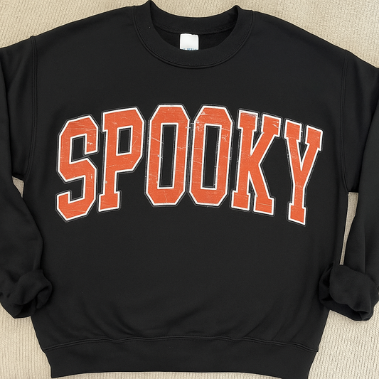 ADULT Bella Canvas Orange Spooky Crewneck Sweatshirt