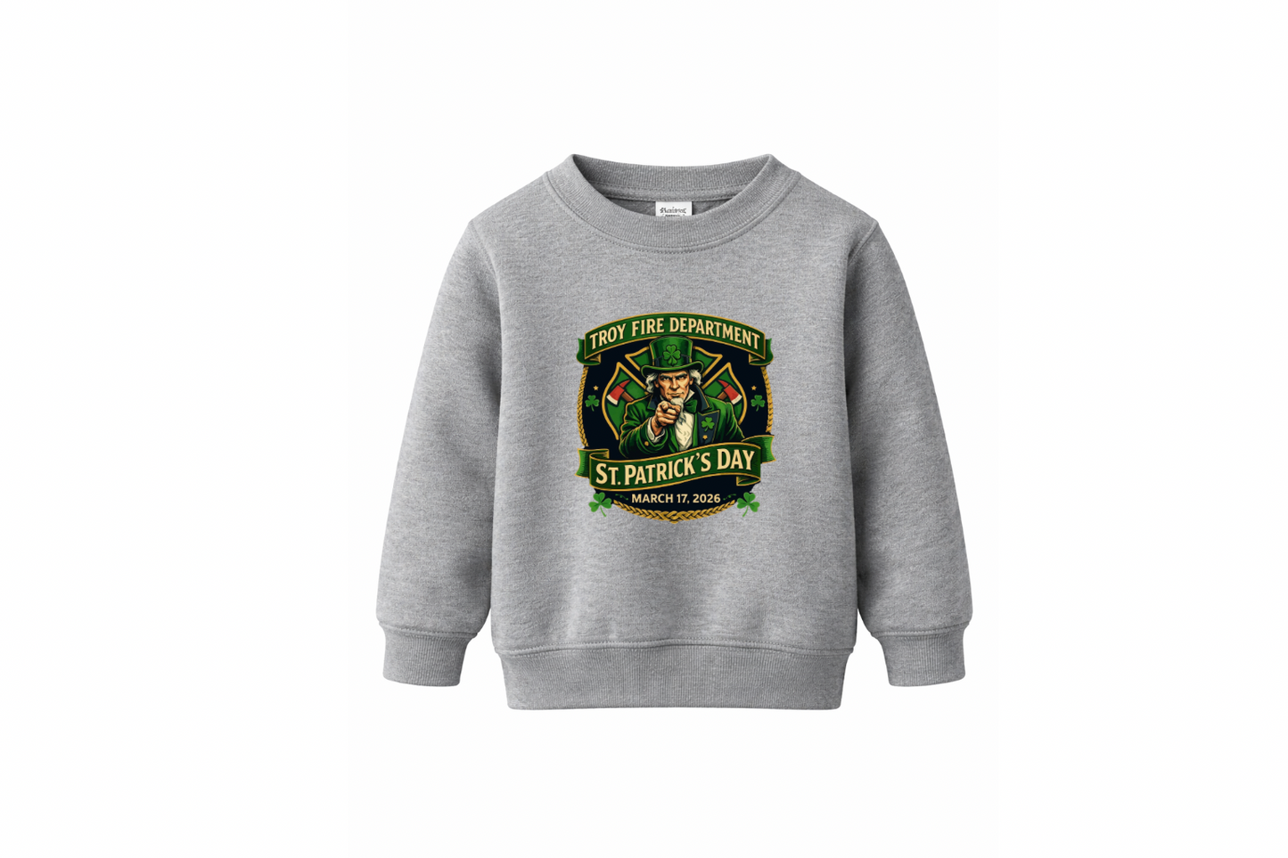 TODDLER Troy Fire Department St. Patricks Day Crewneck Sweatshirt