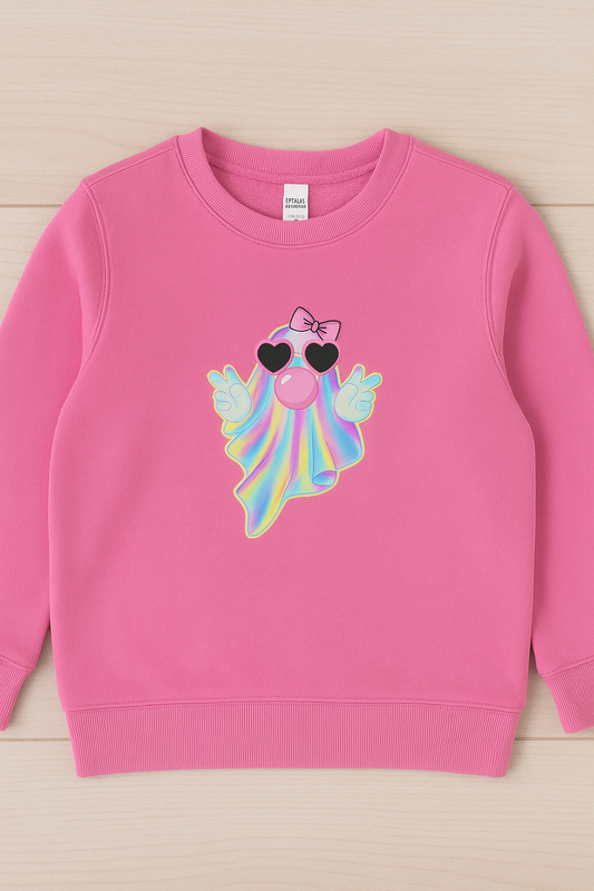 YOUTH GILDAN Bubble Gum Ghost crewneck sweatshirt